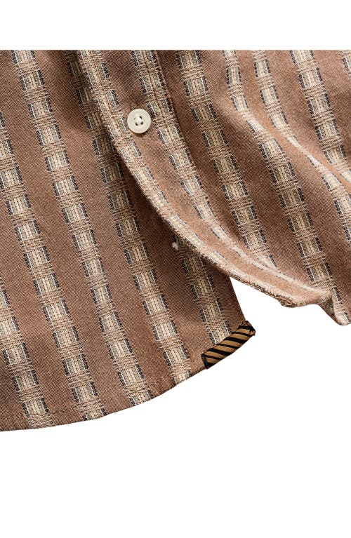 Billy Reid Dobby Stripe Tuscumbia Shirt Button Down In Brown