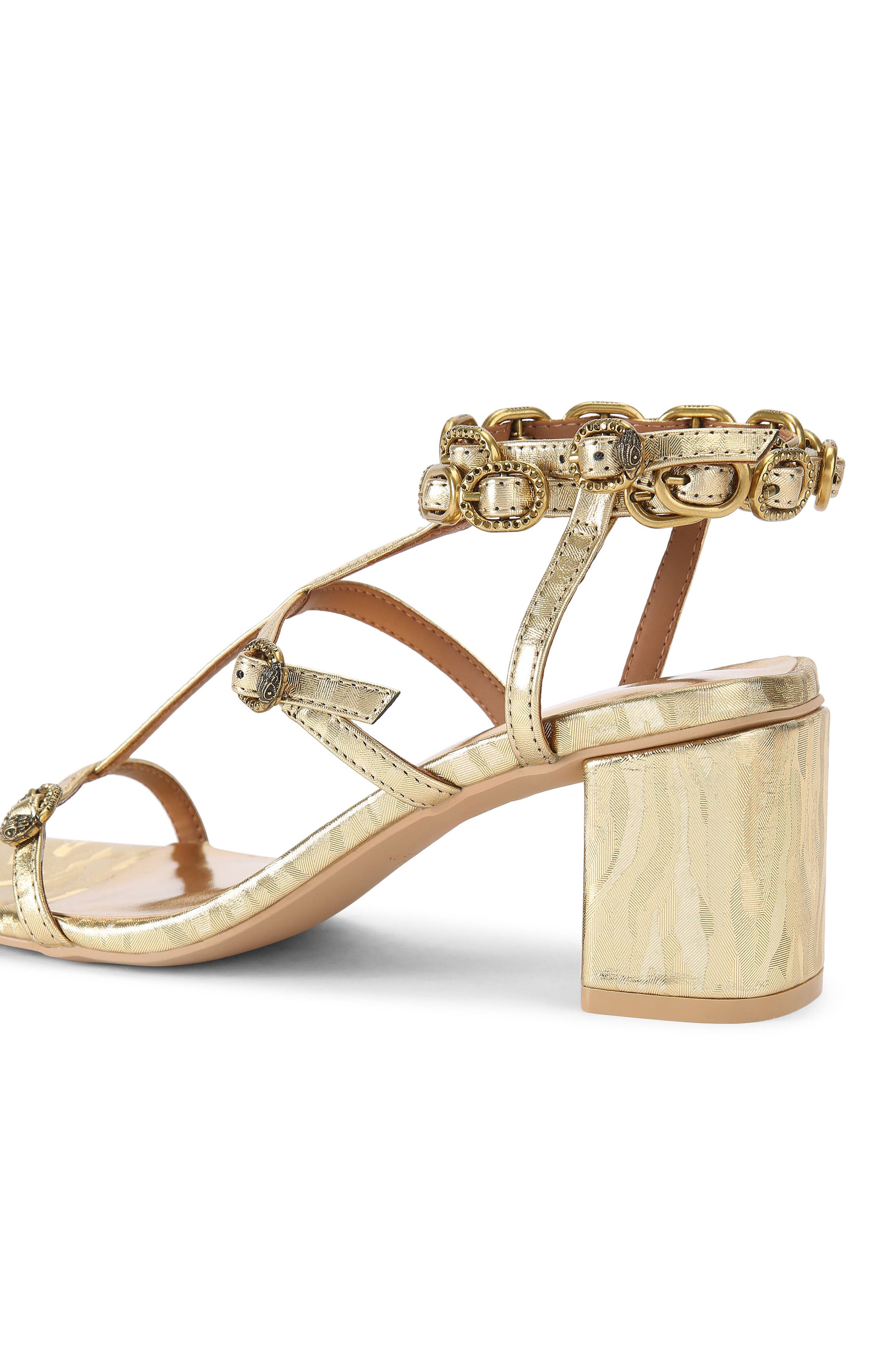 Kurt Geiger London Regent Buckle Embellished Gladiator Sandal, Alternate, color, 