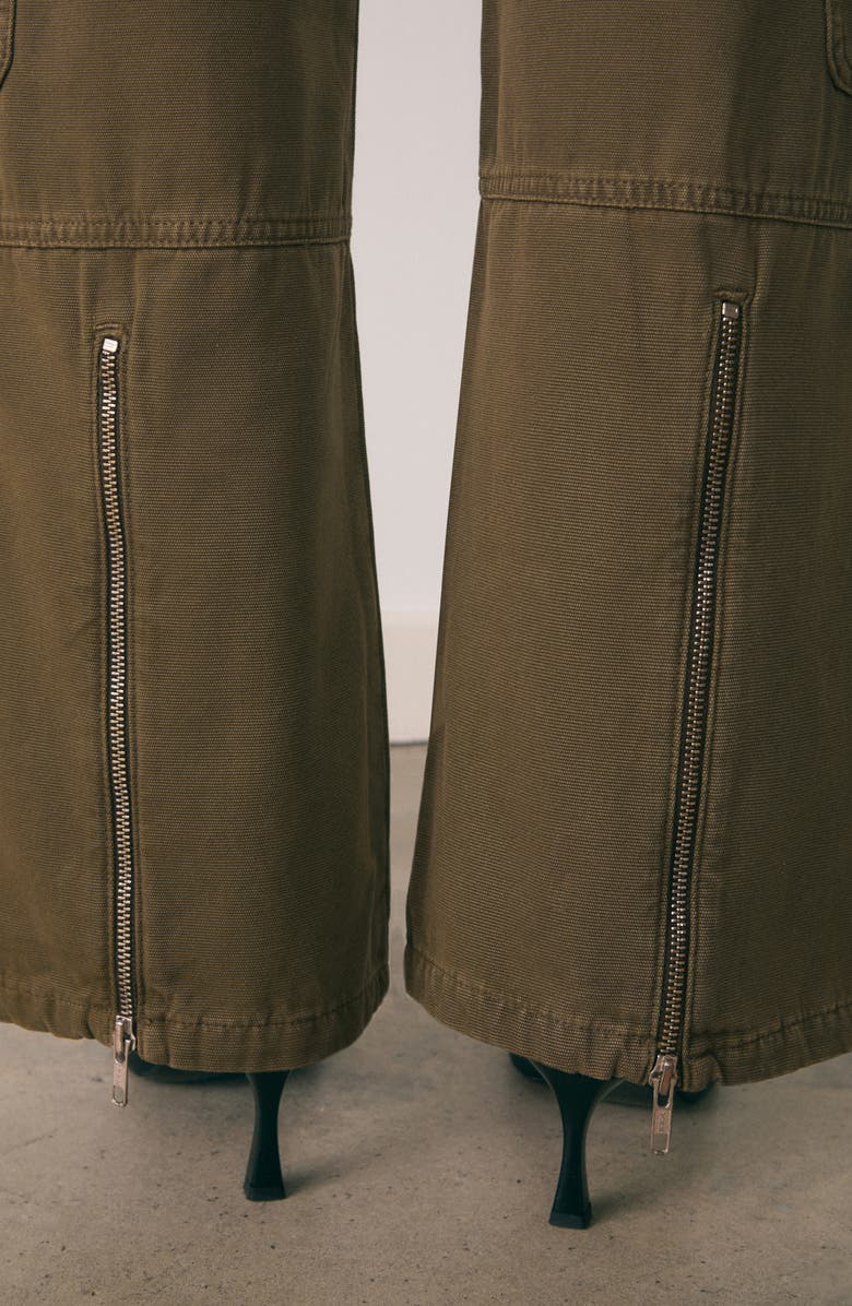 MANGO Zip Hem Cargo Jeans, Alternate, color, 