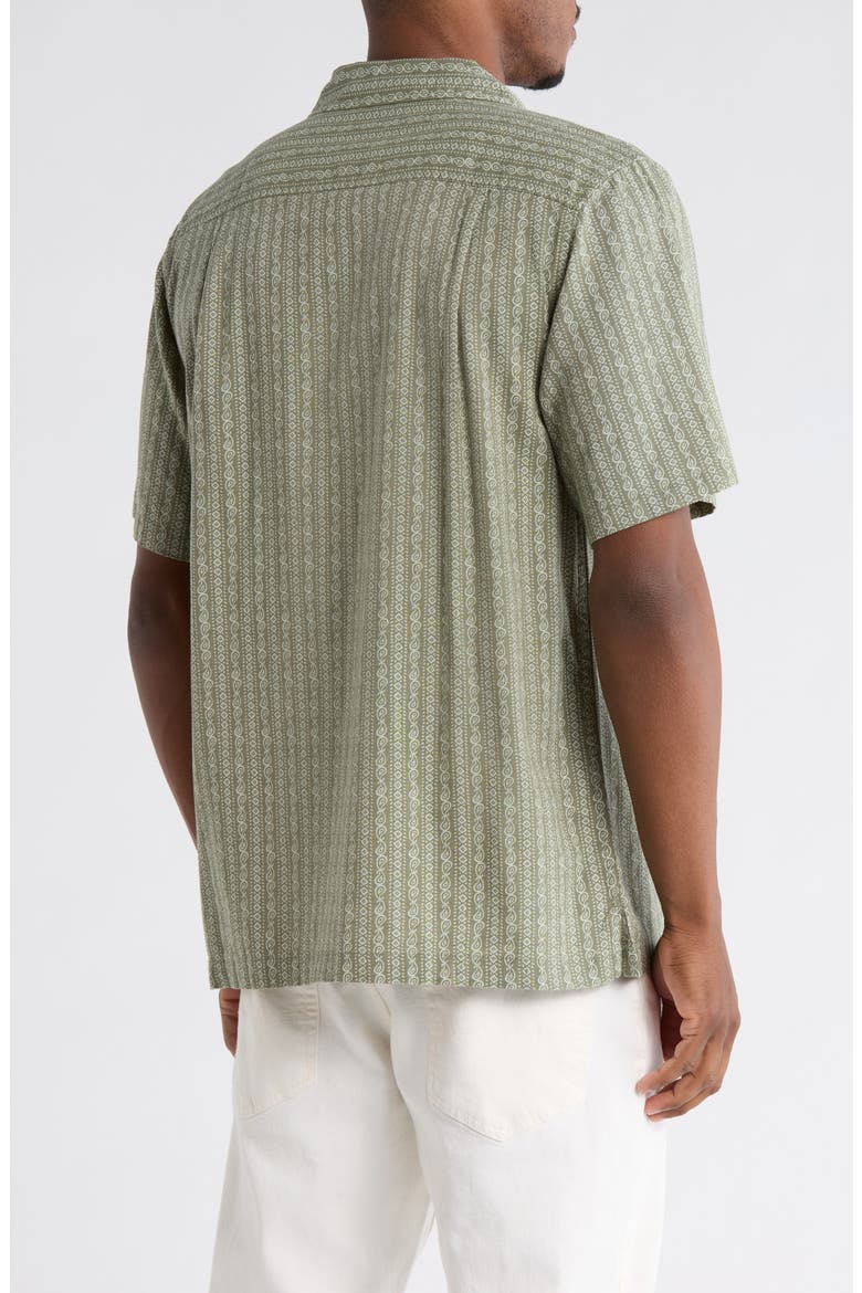 Paisley Club Camp Shirt, Alternate, color, GREEN STRIPE