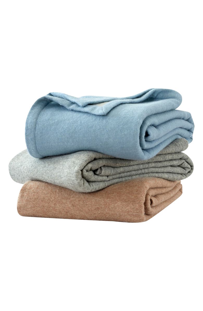 MELANGE HOME Self Hem Merino Wool Blanket, Alternate, color, Grey