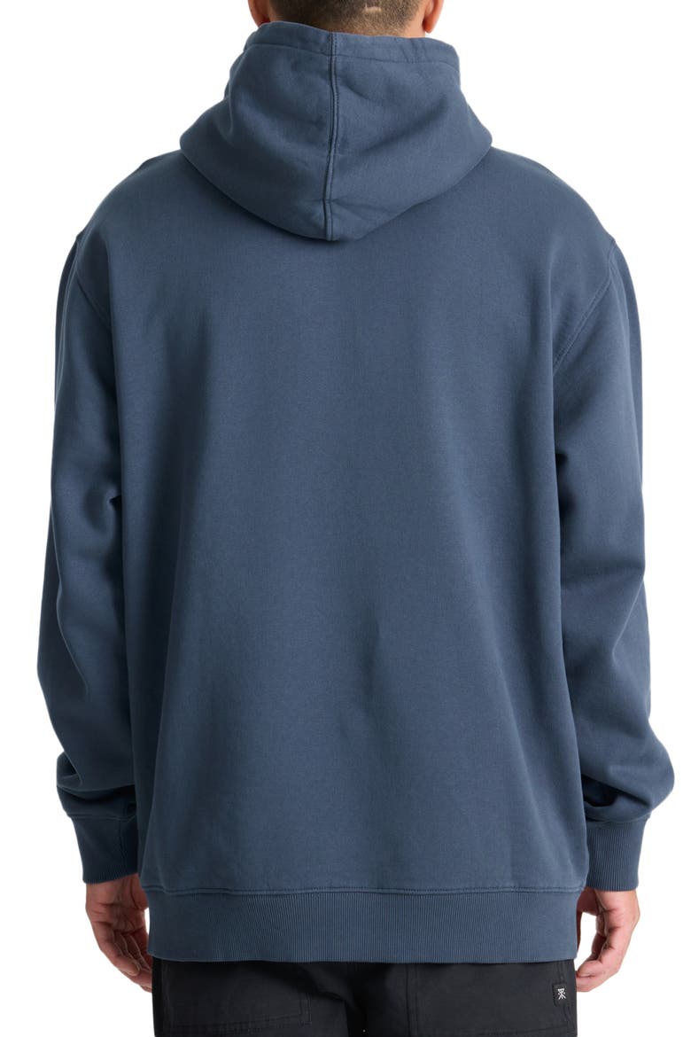 Safe Camp Embroidery Oversize Cotton Fleece Hoodie, Alternate, color, NAVY