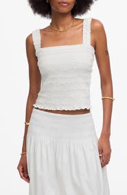 Madewell Smocked Poplin Tank Top