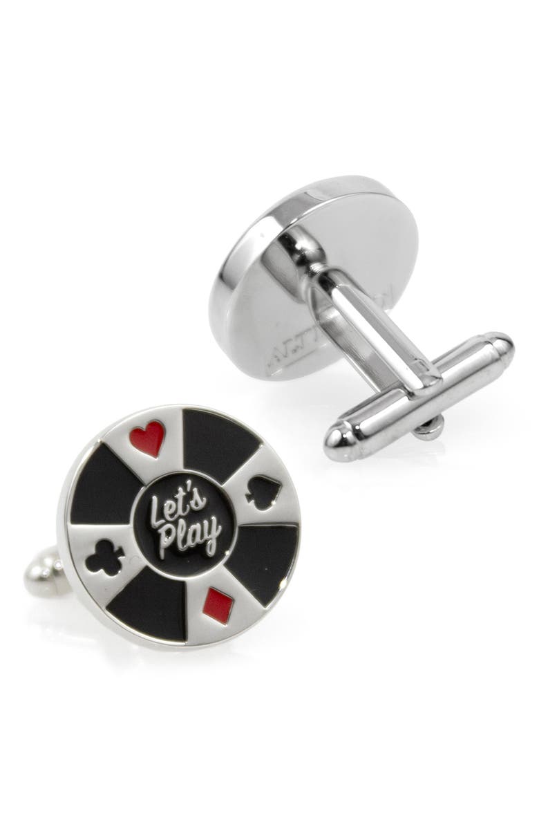 Cufflinks, Inc. Poker Chip Cuff Links, Alternate, color, Black
