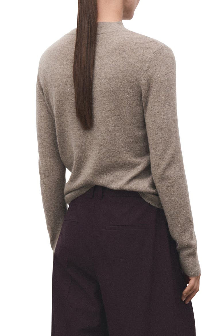 Metallic Mock Neck Sweater, Alternate, color, LIGHT/ PASTEL GREY