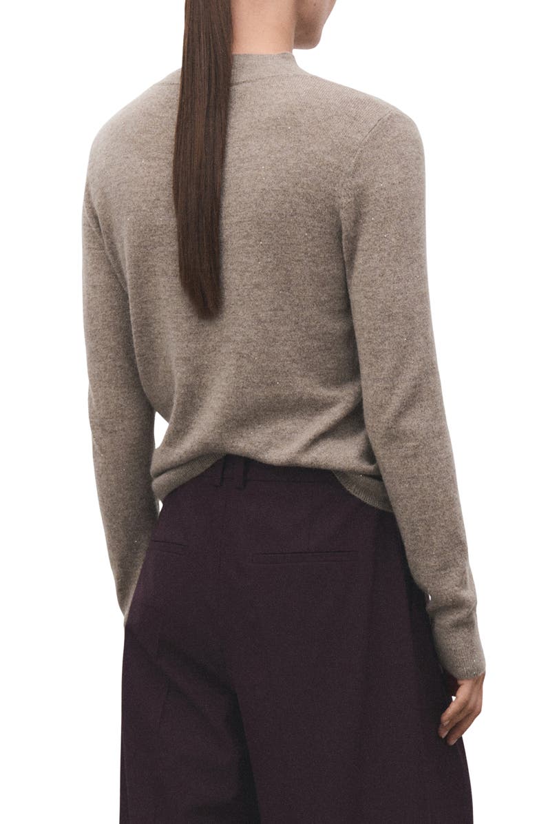 MANGO Metallic Mock Neck Sweater, Alternate, color, 