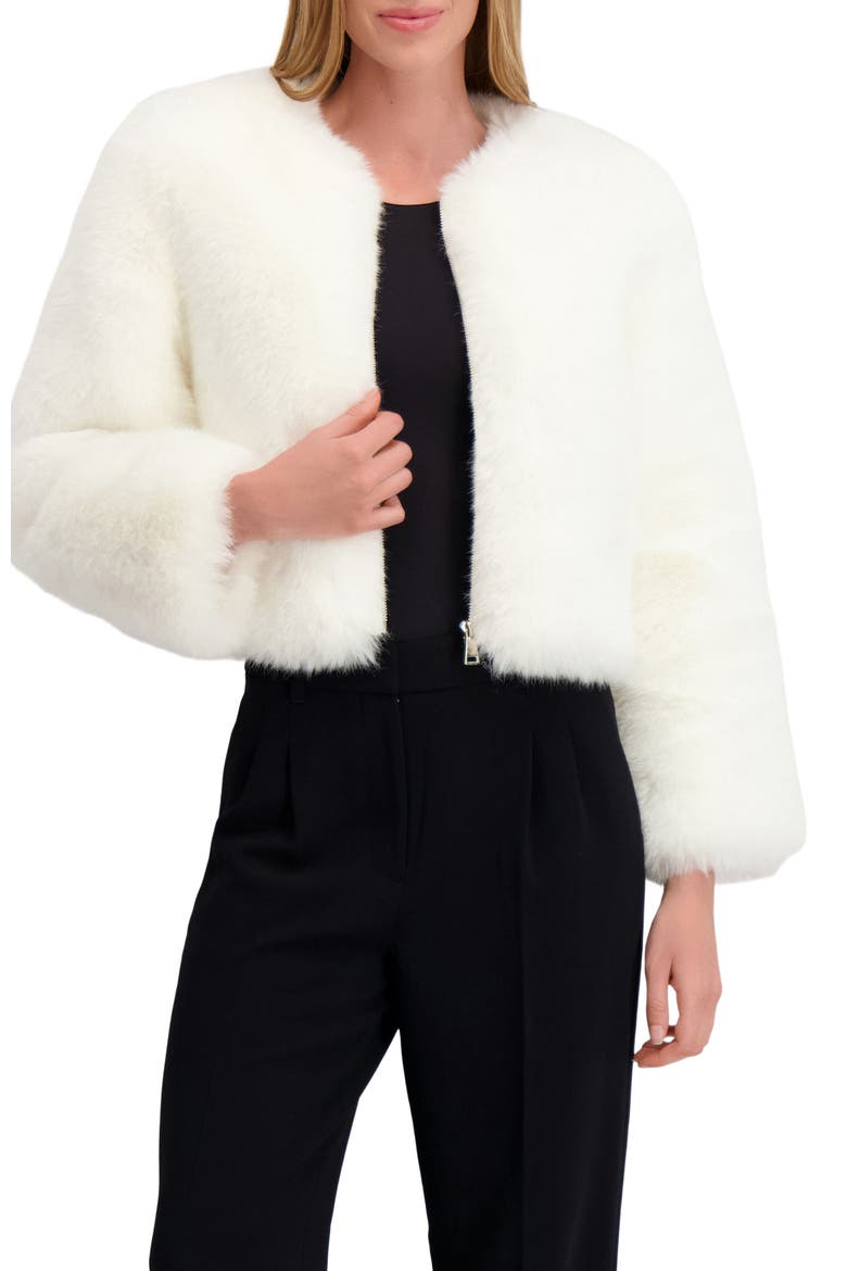 Fur-Free Fox (Faux Fur) Bolero, Main, color, WHITE