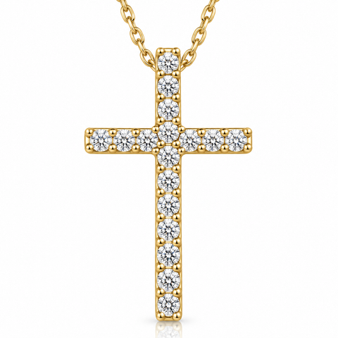 1/10ct Diamond Cross Pendant 10k Gold