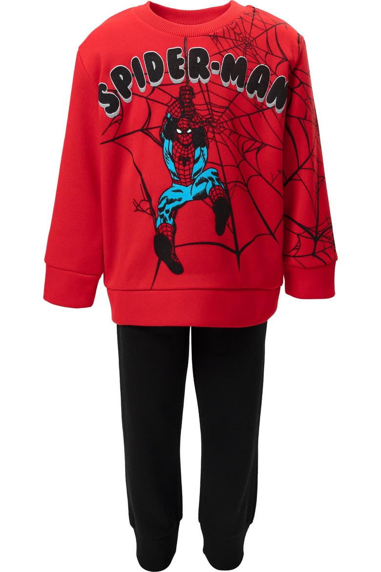 Spider-Man Fleece Sweatshirt and Joggers Set, Alternate, color, Spider Man Black Red