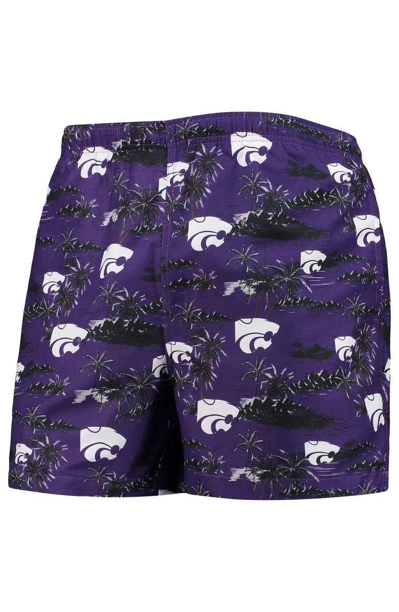 FOCO Men's FOCO Purple Kansas State Wildcats Island Palm Swim Trunks, Alternate, color, 