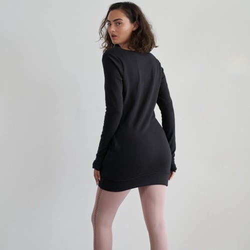 Eavolu Masai Mara Open-neck Tunic/dress In Coal Black