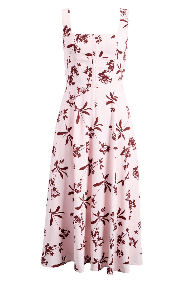 WAYF Leonie Floral Corset Midi Dress, Alternate, color, Baby Pink Floret