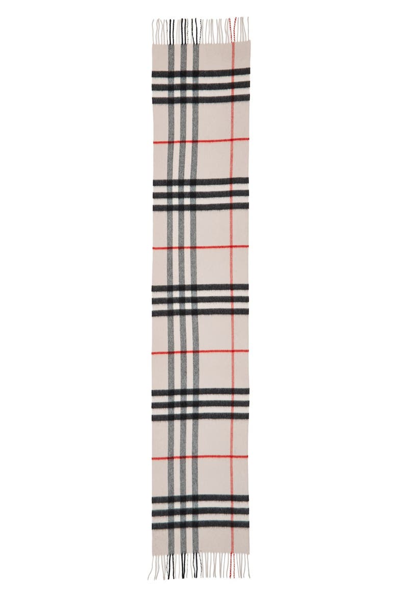 Giant Icon Check Cashmere Scarf, Alternate, color, STONE CHECK