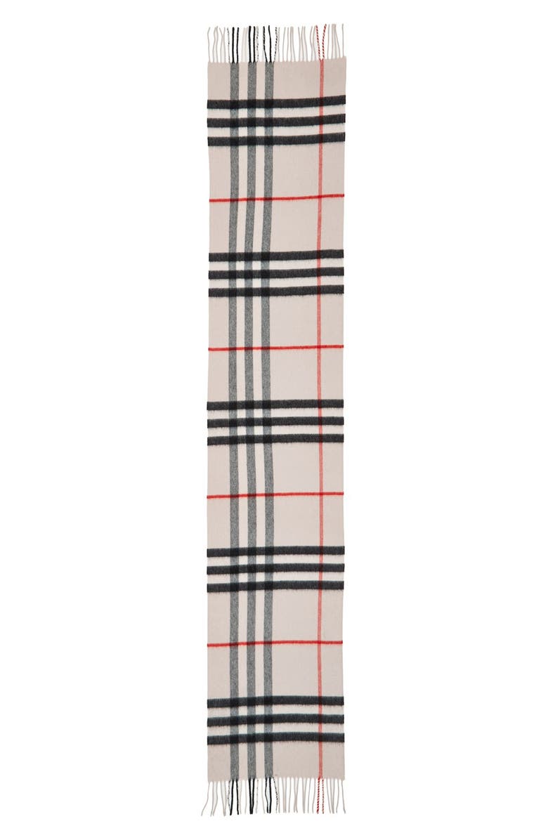 Burberry Giant Icon Check Cashmere Scarf, Alternate, color, Stone Check