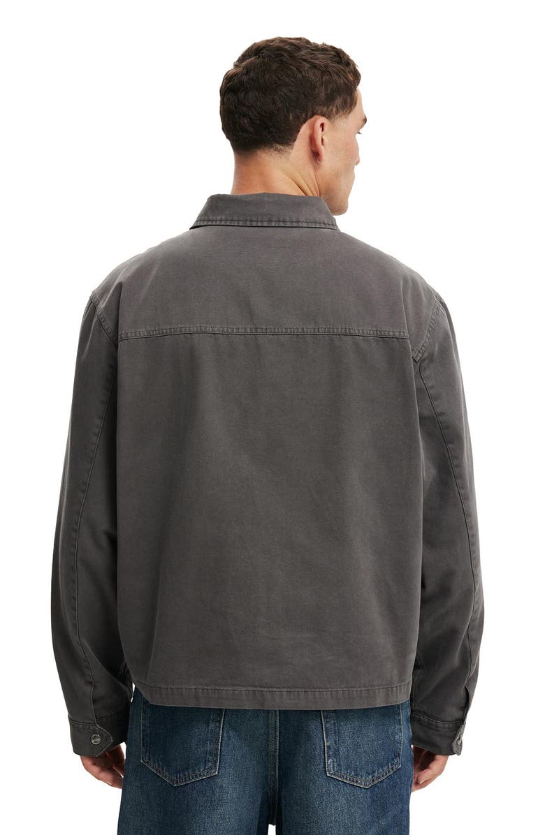 Cotton On Men's Cropped Harrington Jacket, Alternate, color, Washed Charcoal