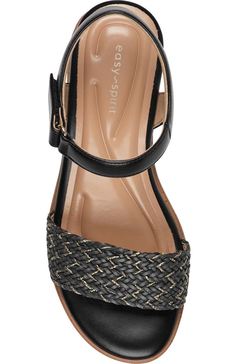 Easy Spirit Edythe Wedge Sandal, Alternate, color, Black
