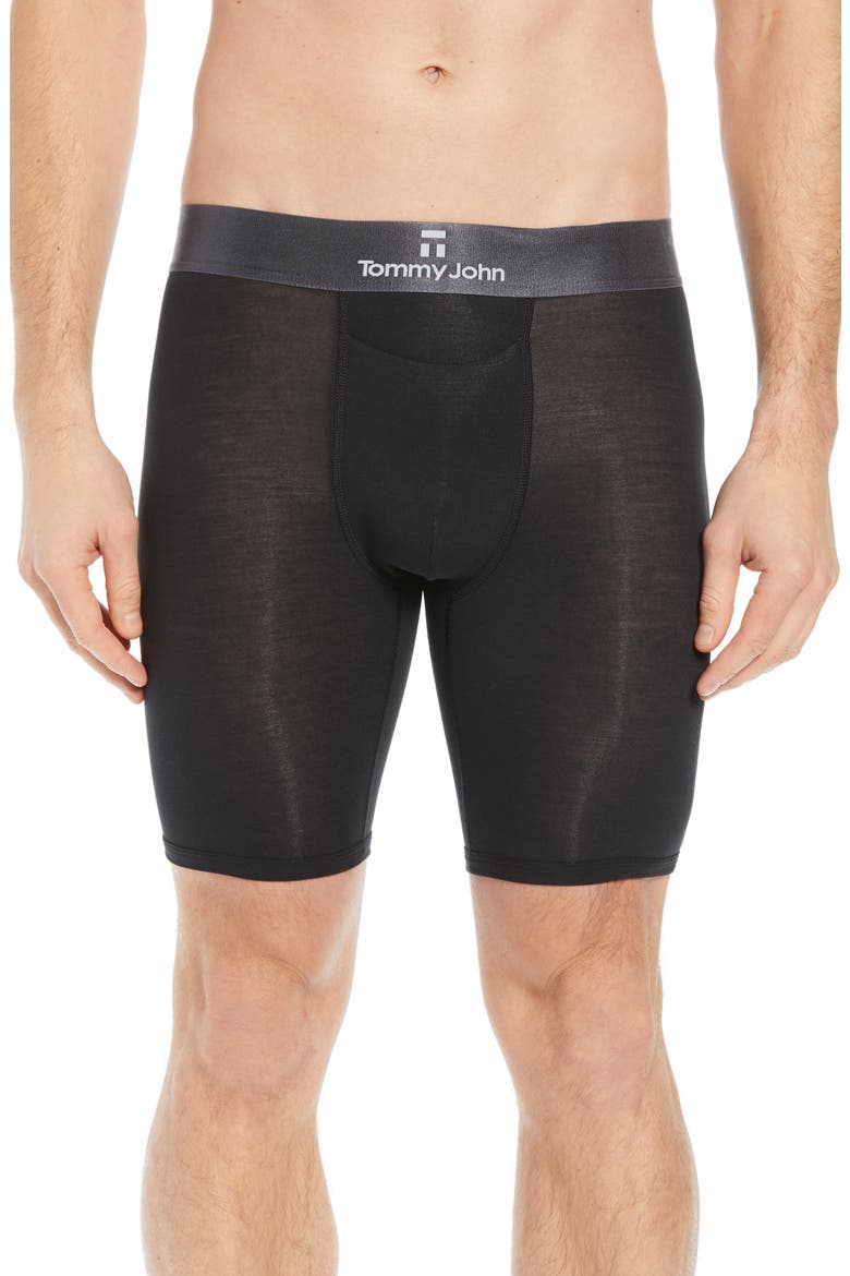 Second Skin Gunmetal Waistband Boxer Briefs, Main, color, BLACK