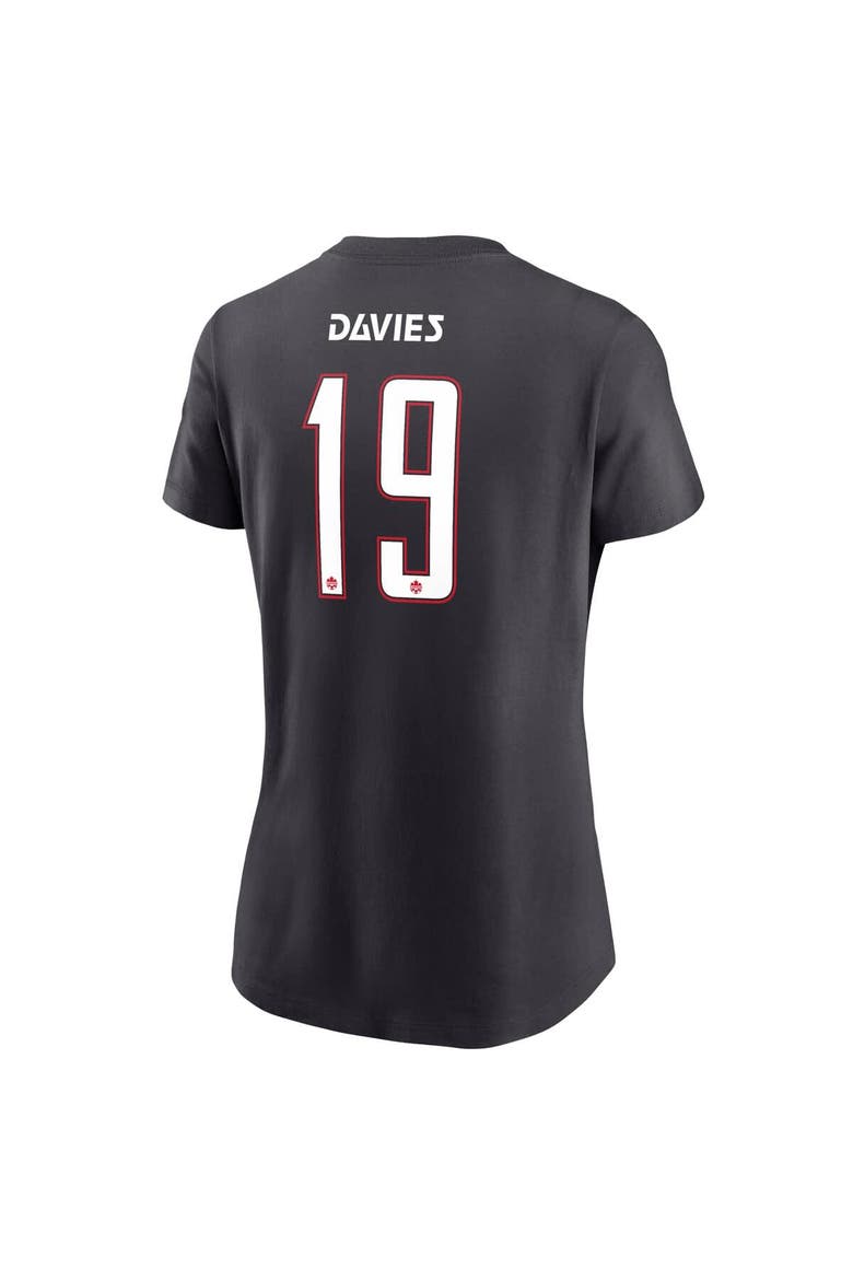 Women's Nike Alphonso Davies Black Canada Soccer Away Name & Number T-Shirt, Alternate, color, Black