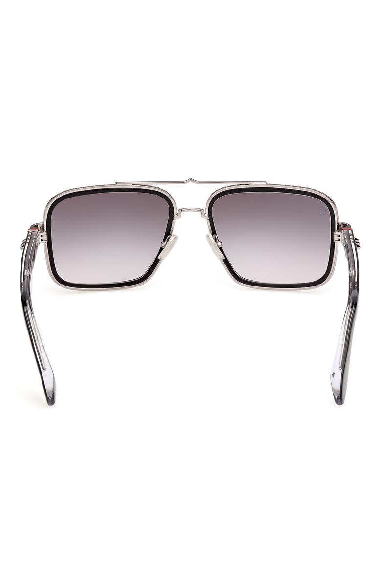 57mm Gradient Square Sunglasses, Alternate, color, RUTHENIUM BLACK / SMOKE