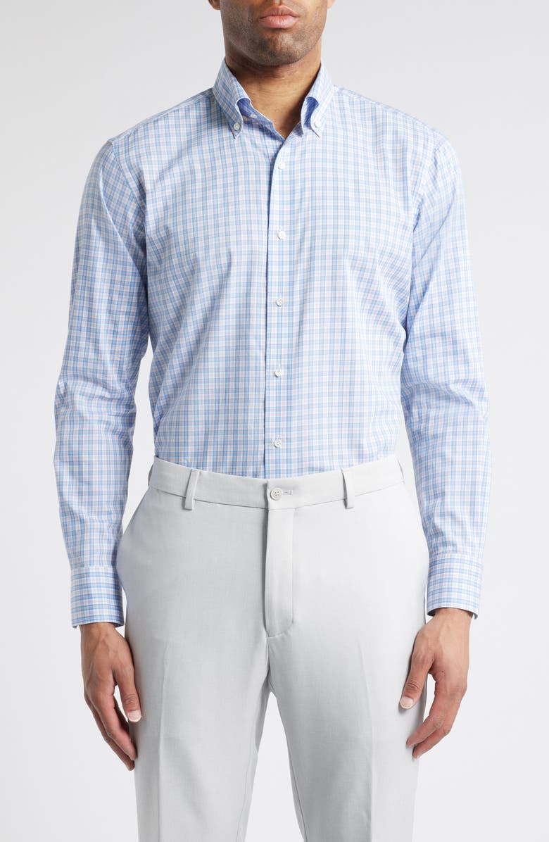 Peter Millar Portofino Check Cotton Button-Up Shirt, Main, color,