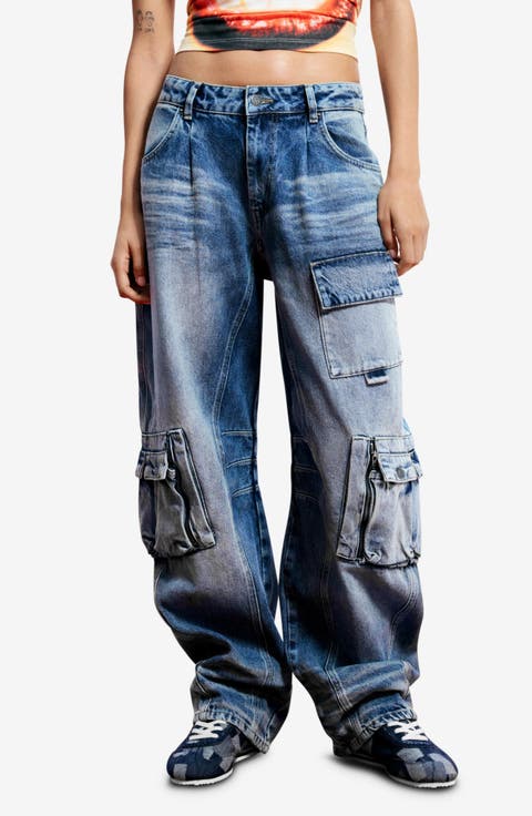 Wide Leg Cargo Jeans