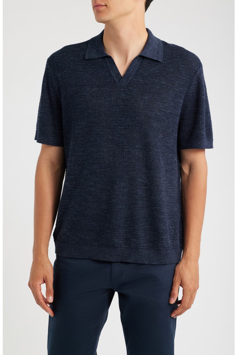 Brenan Linen Blend Polo, Main, color, NEW BALTIC - 0W1