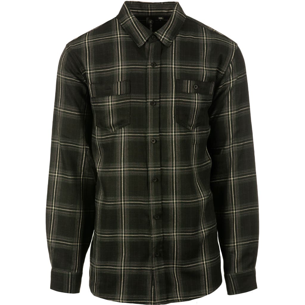 Burnside Perfect Plaid Flannel Work Shirt In Green