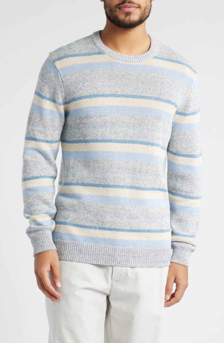 Rails Olsen Stripe Cotton & Linen Crewneck Sweater, Main, color, 
