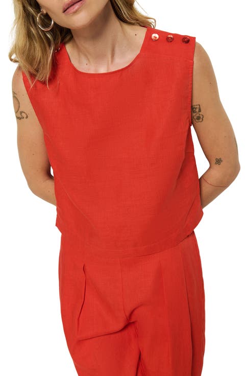 Cara Sleeveless Linen Top