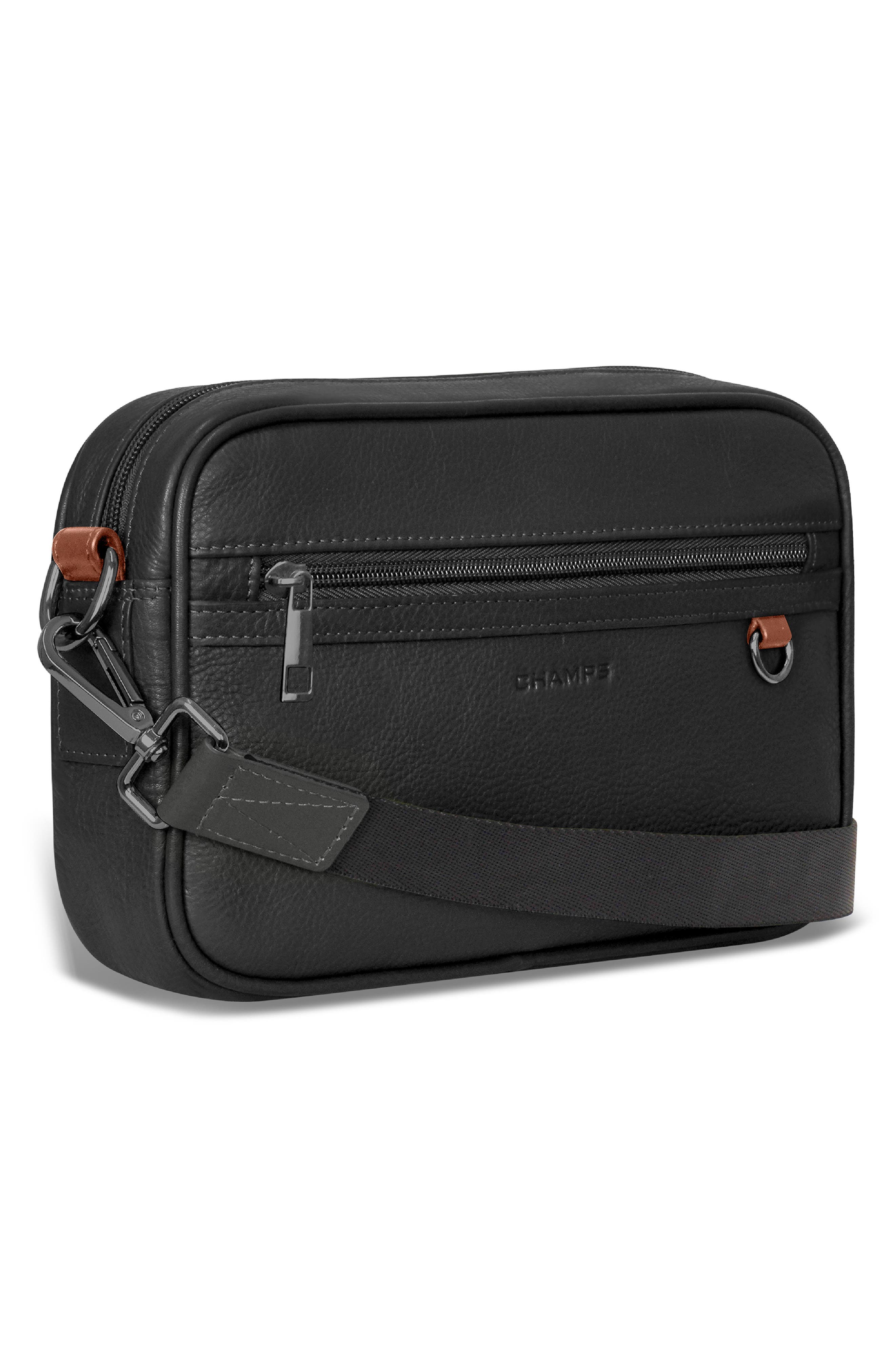 CHAMPS Onyx Water Resistant Crossbody Bag, Alternate, color, Black