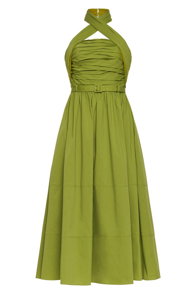 Marcie Halter Dress, Alternate, color, DARK LIME