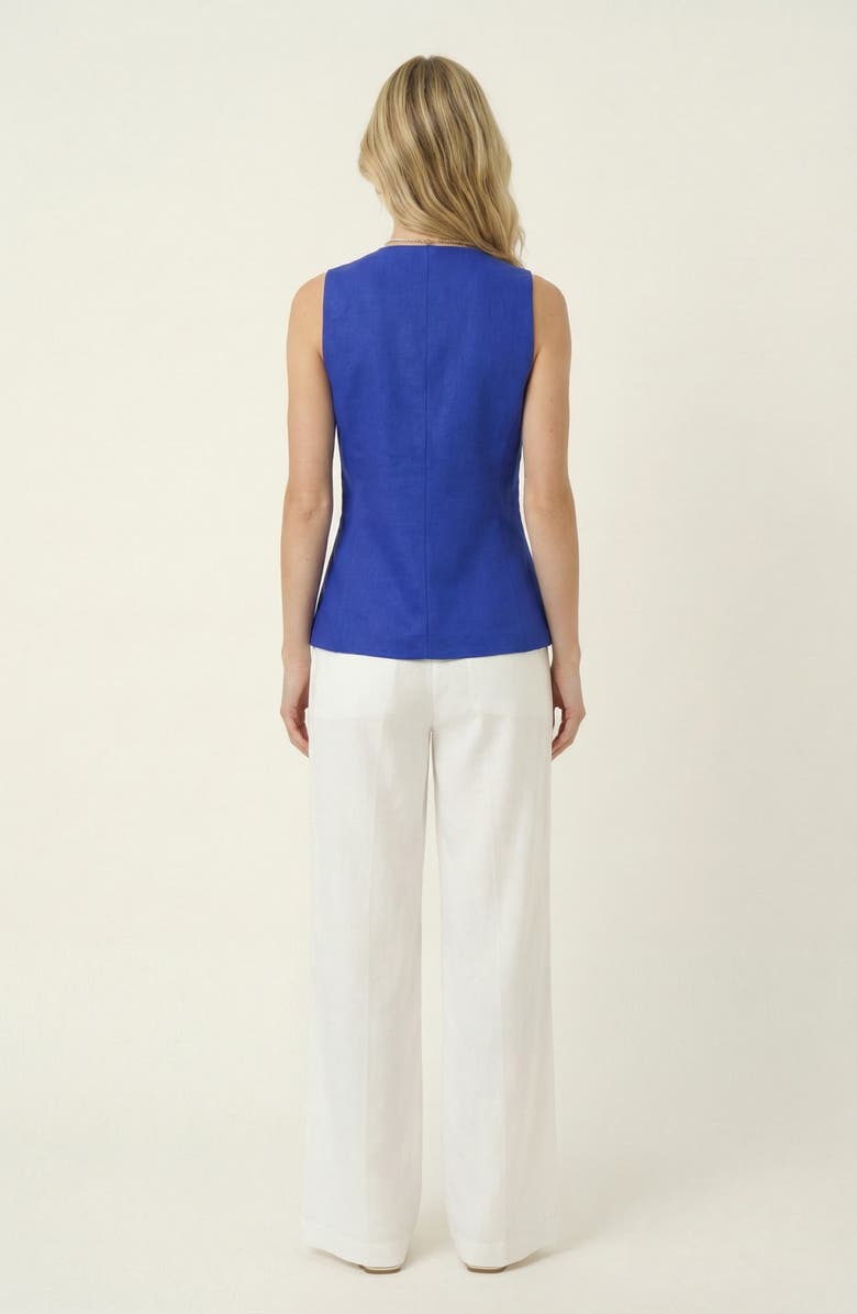 Modenaire Sleeveless Asymmetrical Tailored Vest, Alternate, color, Royal Blue
