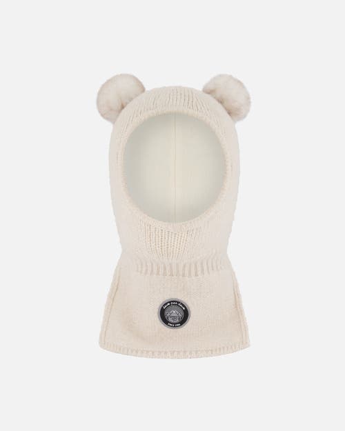 Deux Par Deux Gender Inclusive Knit Balaclava In Neutral