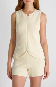 French Connection Mozart Textured Stitch Cotton Sweater Tank