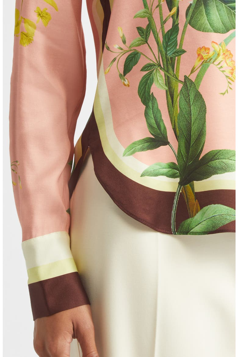 Milos Floral Scarf Print Top, Alternate, color, PINK
