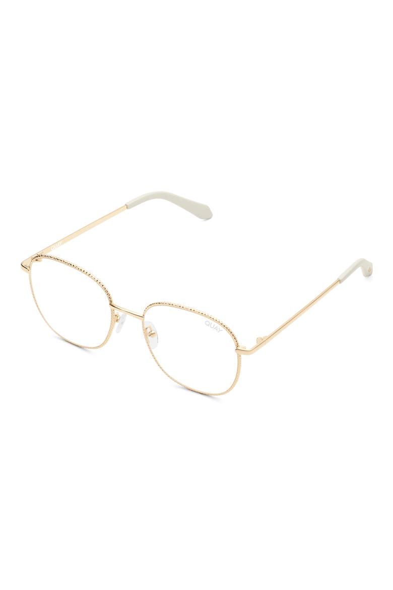 Jezabell 51mm Round Blue Light Blocking Glasses, Alternate, color, GOLD/ CLEAR BLUE LIGHT