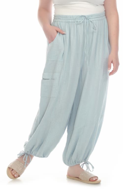 Boho Me Cotton Parachute Pants In Chambray