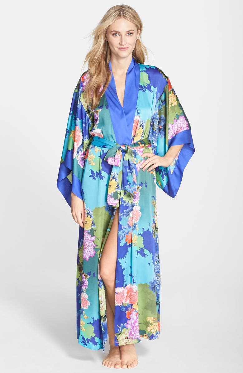 Natori 'Tahiti' Satin Robe, Main, color, 