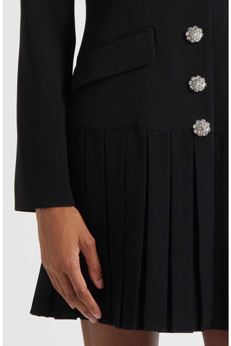 Saule Pleated Blazer Dress, Alternate, color, BLACK