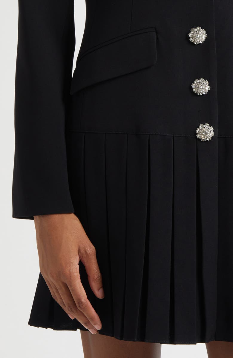Cinq à Sept Saule Pleated Blazer Dress, Alternate, color, Black