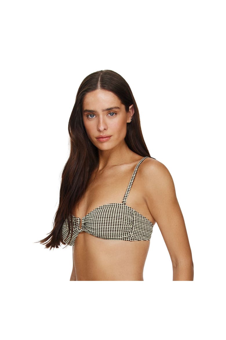 Sandy Beach Textured Bandeau Bikini Top, Main, color, Brown