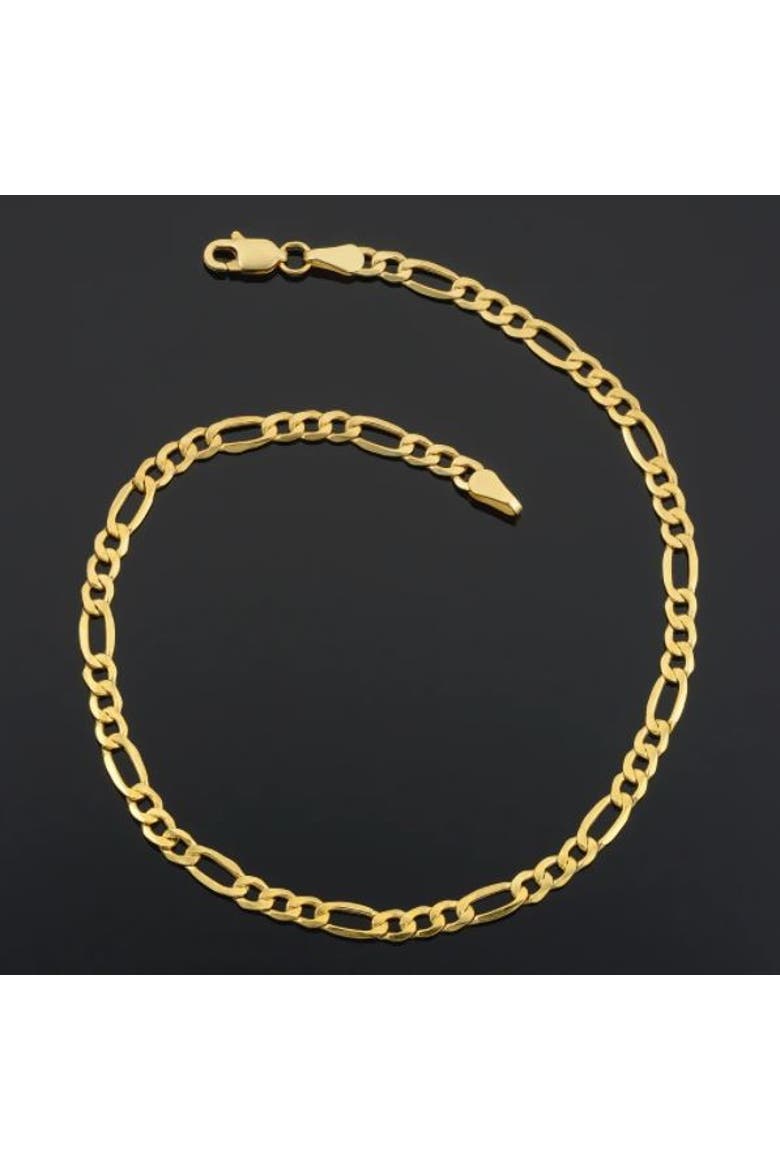 10k Gold 3.5-millimeter Figaro Bracelet, Alternate, color, 10k Yellow Gold