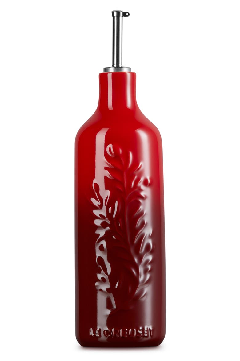 Olive Branch Stoneware Oil Cruet, Alternate, color, CERISE