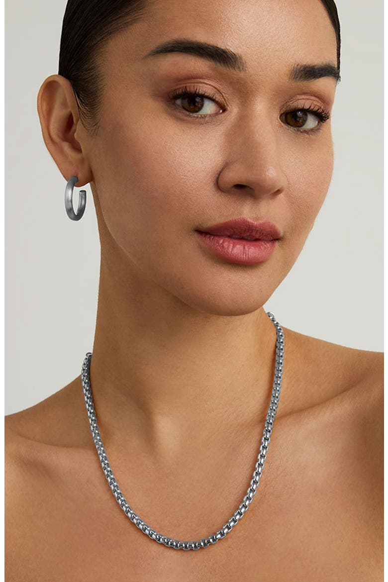 Softbox Chain Necklace, Alternate, color, SILVER