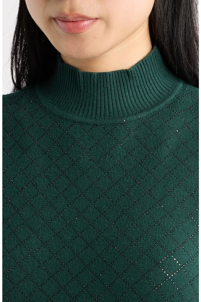 Diamond Quilted Mock Neck Sweater Tank, Alternate, color, PINE FOREST
