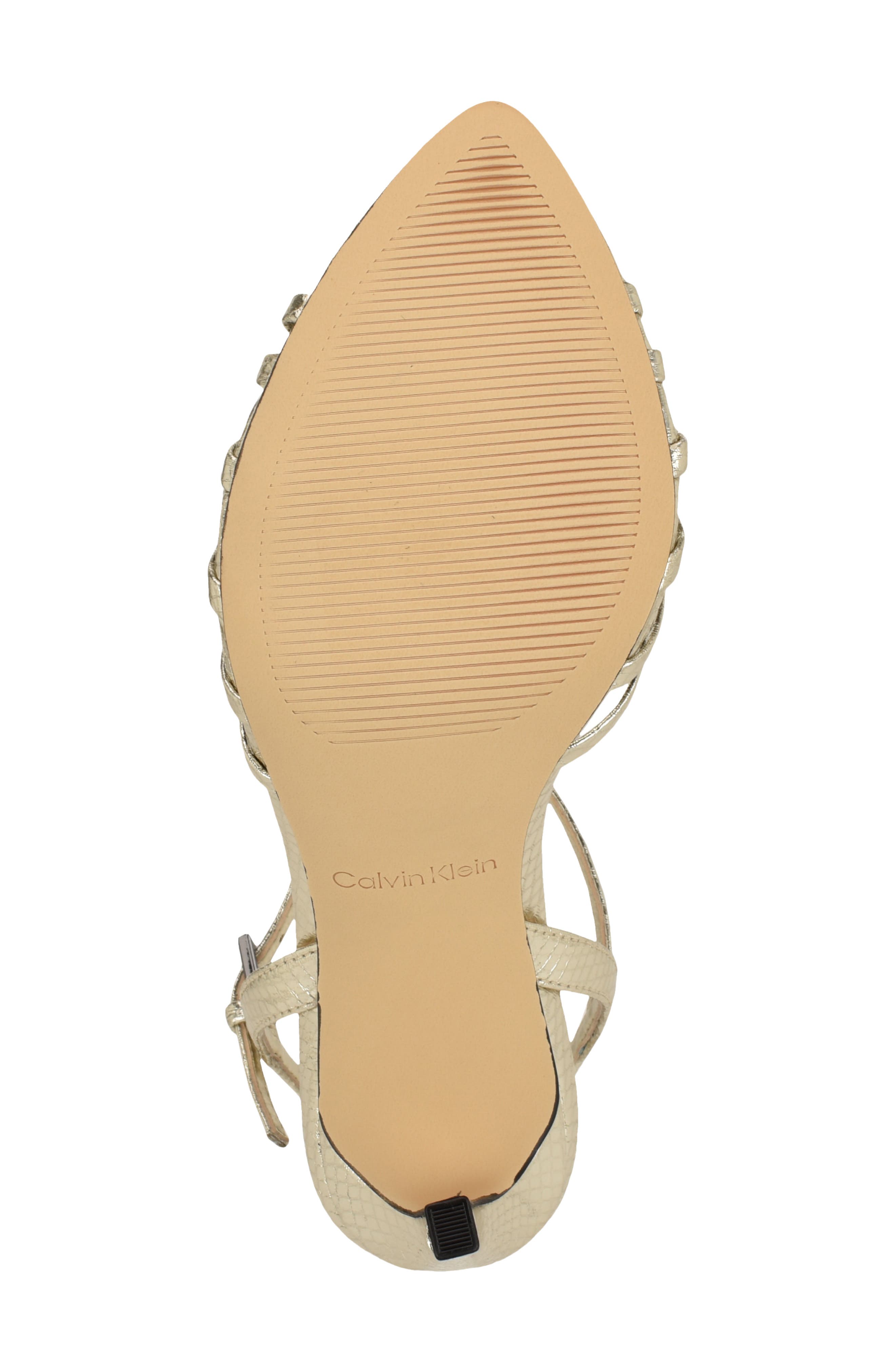 Daniella Ankle Strap Pointed Toe Sandal, Alternate, color, GOLD