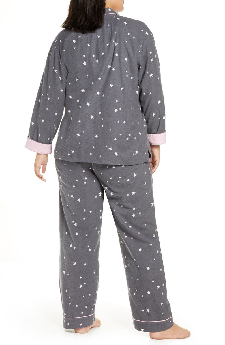 PJ Salvage Print Flannel Pajamas, Alternate, color, 