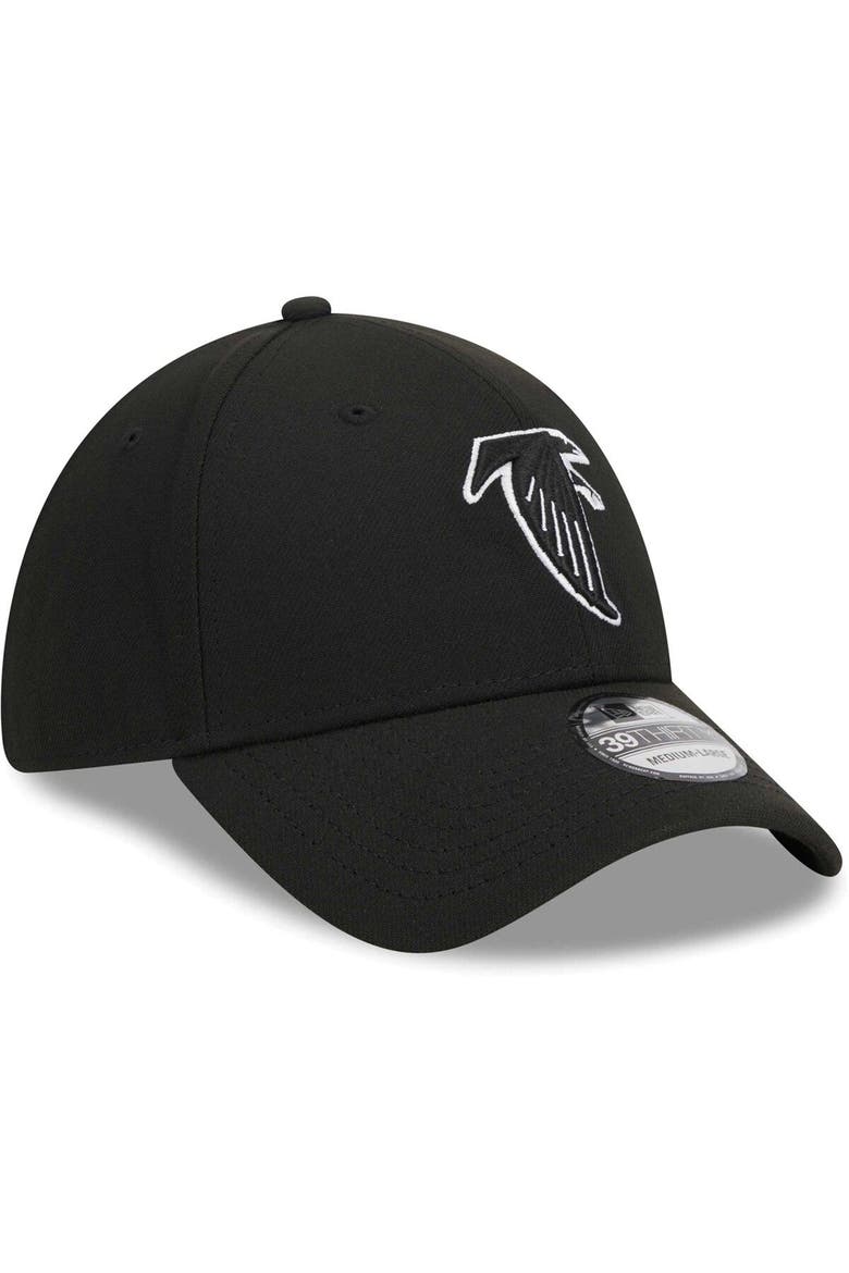 Men's New Era Black Atlanta Falcons Throwback Main 39THIRTY Flex Hat, Alternate, color, Black