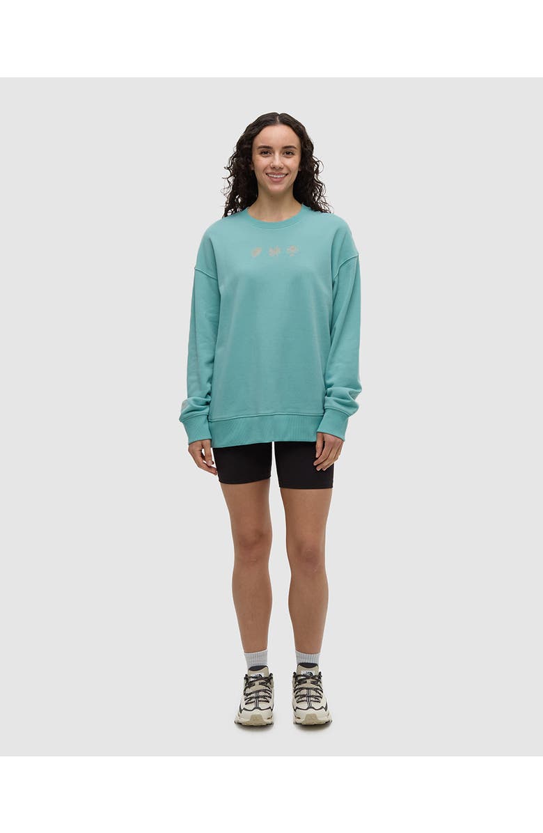 tentree Haiti Embroidery Relaxed Crew, Alternate, color, Turquoise Sky/White