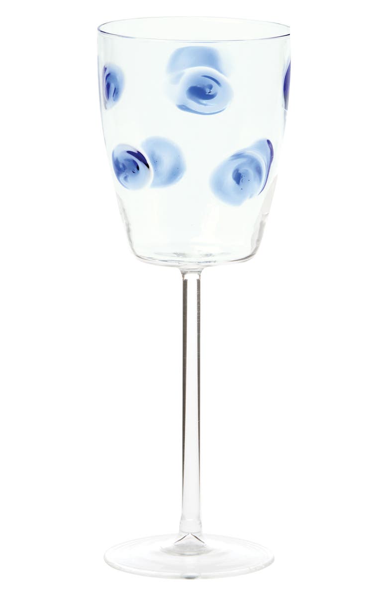 VIETRI Drop Wine Glass, Main, color, Blue